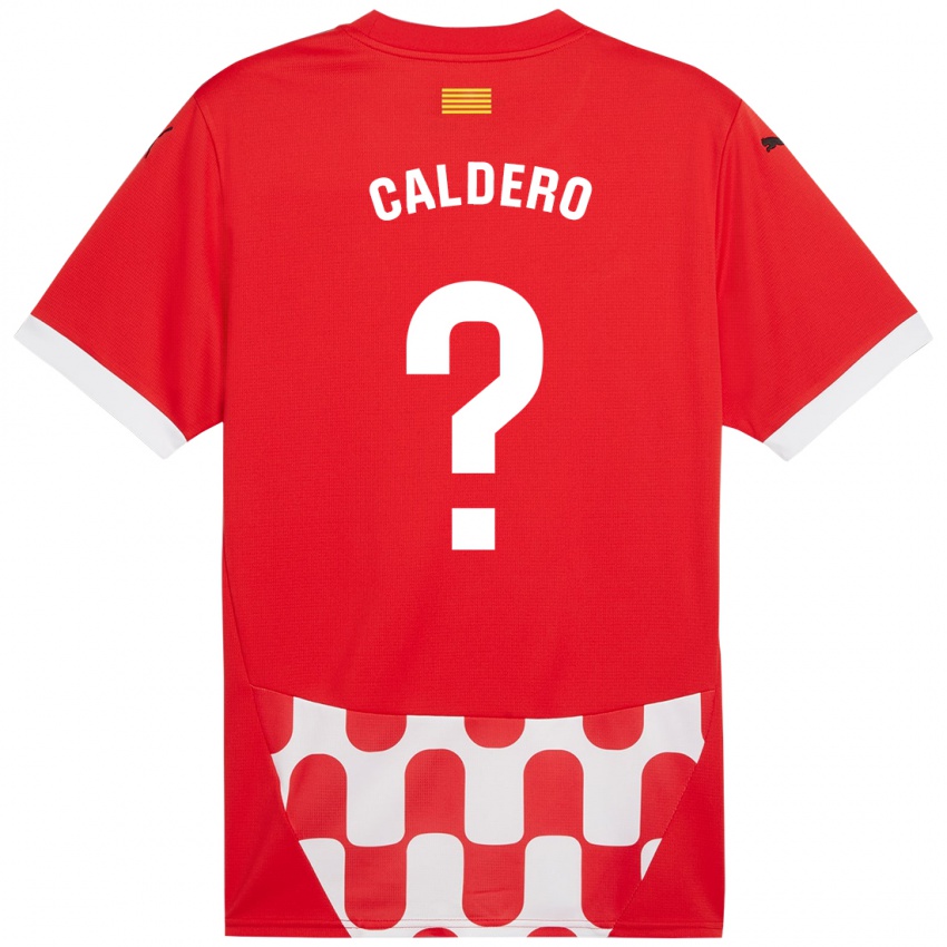 Kinderen Nil Caldero #0 Rood Wit Thuisshirt Thuistenue 2024/25 T-Shirt