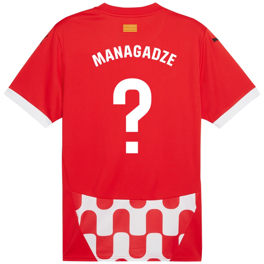 Kinderen Luka Managadze #0 Rood Wit Thuisshirt Thuistenue 2024/25 T-Shirt