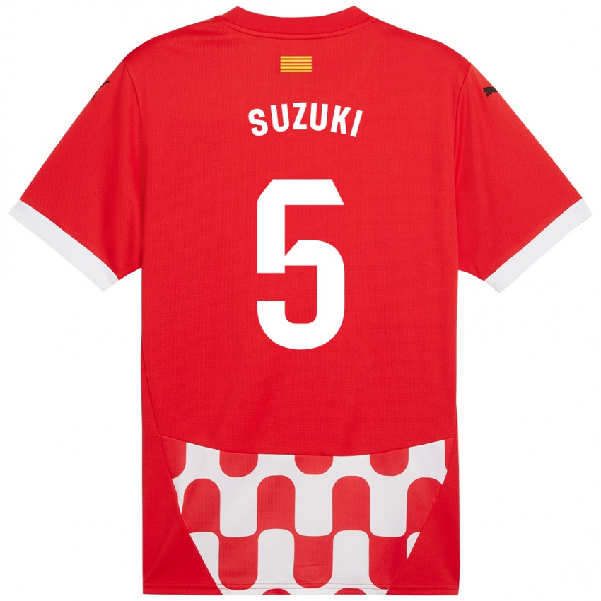 Kinderen Wadi Ibrahim Suzuki #5 Rood Wit Thuisshirt Thuistenue 2024/25 T-Shirt