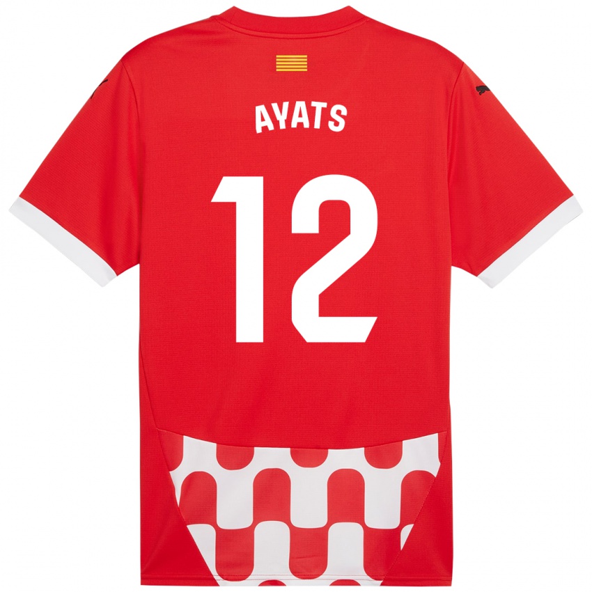 Kinderen Mònica Ayats #12 Rood Wit Thuisshirt Thuistenue 2024/25 T-Shirt