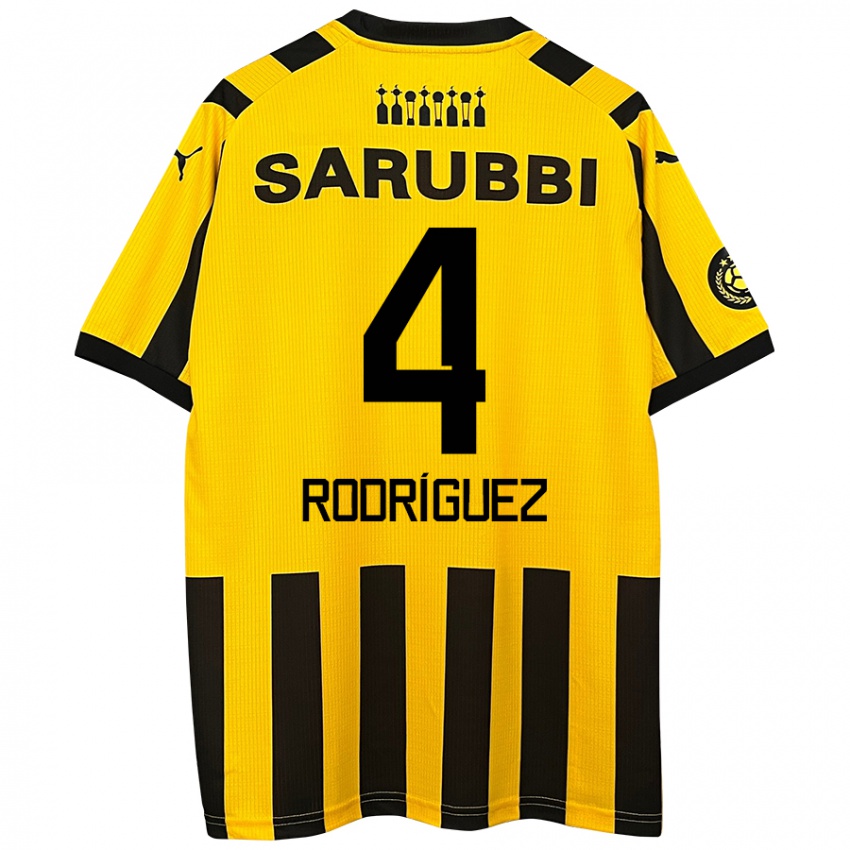 Kinderen Guzmán Rodríguez #4 Geel Zwart Thuisshirt Thuistenue 2024/25 T-Shirt