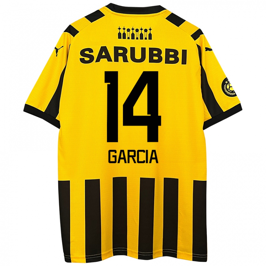 Kinderen Damián García #14 Geel Zwart Thuisshirt Thuistenue 2024/25 T-Shirt