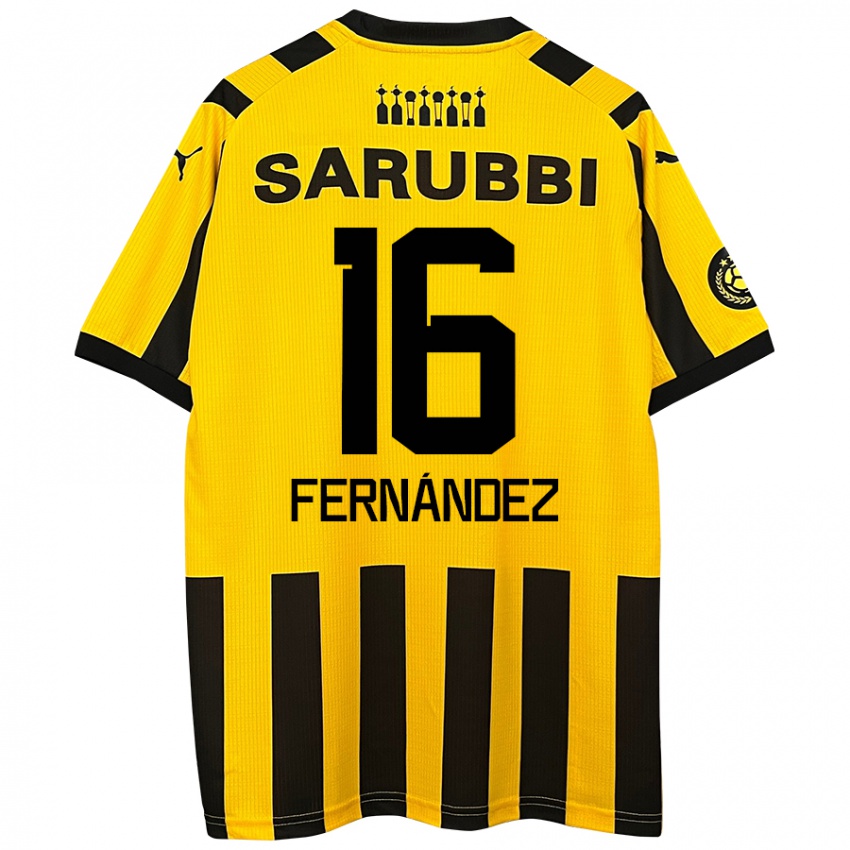 Kinderen Adrián Fernández #16 Geel Zwart Thuisshirt Thuistenue 2024/25 T-Shirt