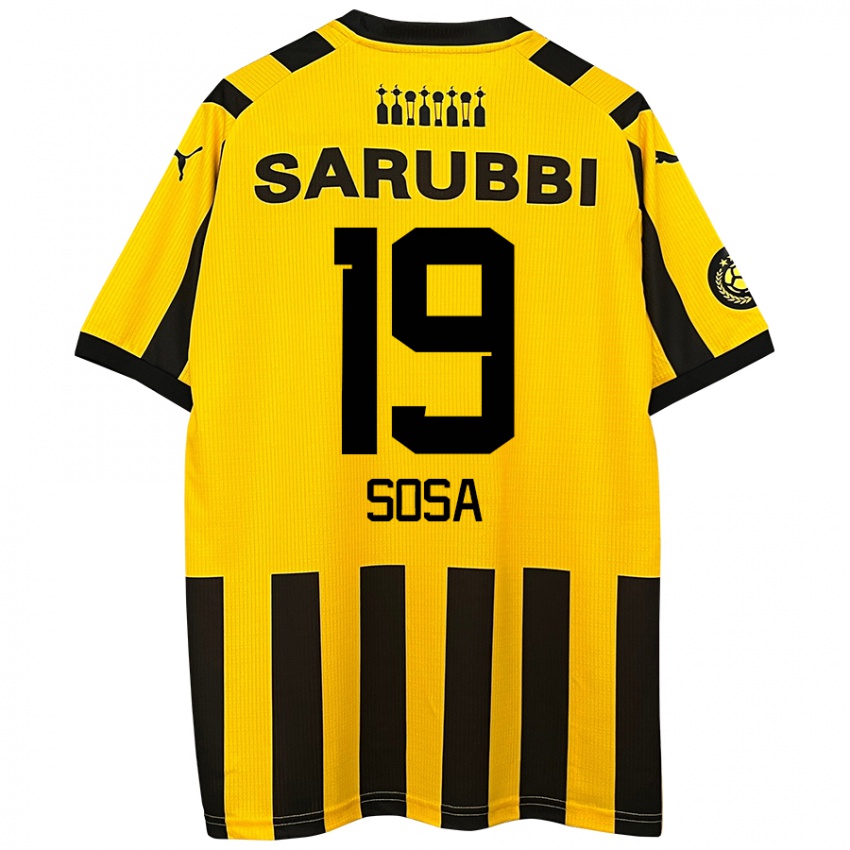 Kinderen Diego Sosa #19 Geel Zwart Thuisshirt Thuistenue 2024/25 T-Shirt