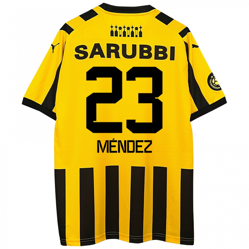 Kinderen Javier Méndez #23 Geel Zwart Thuisshirt Thuistenue 2024/25 T-Shirt