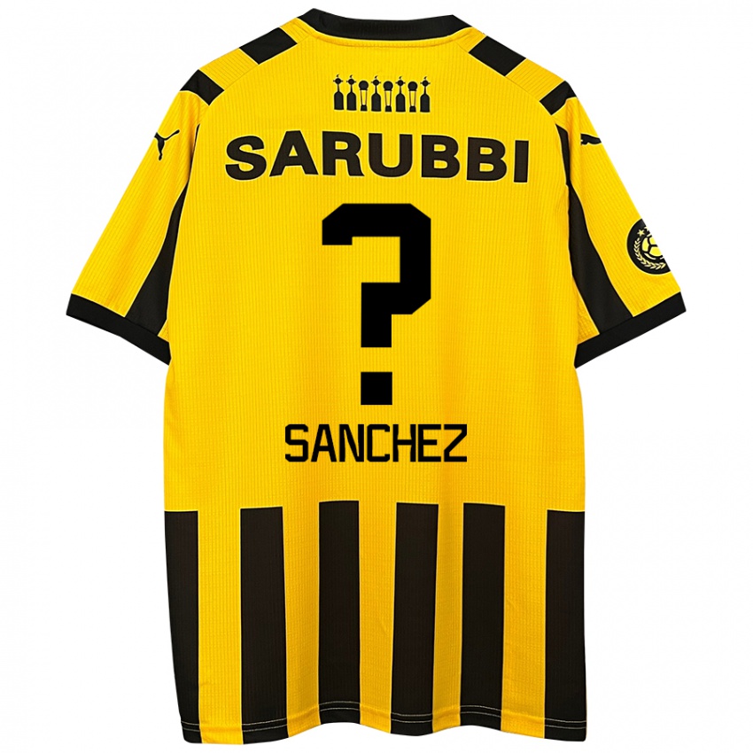 Kinderen Juan Sanchez #0 Geel Zwart Thuisshirt Thuistenue 2024/25 T-Shirt