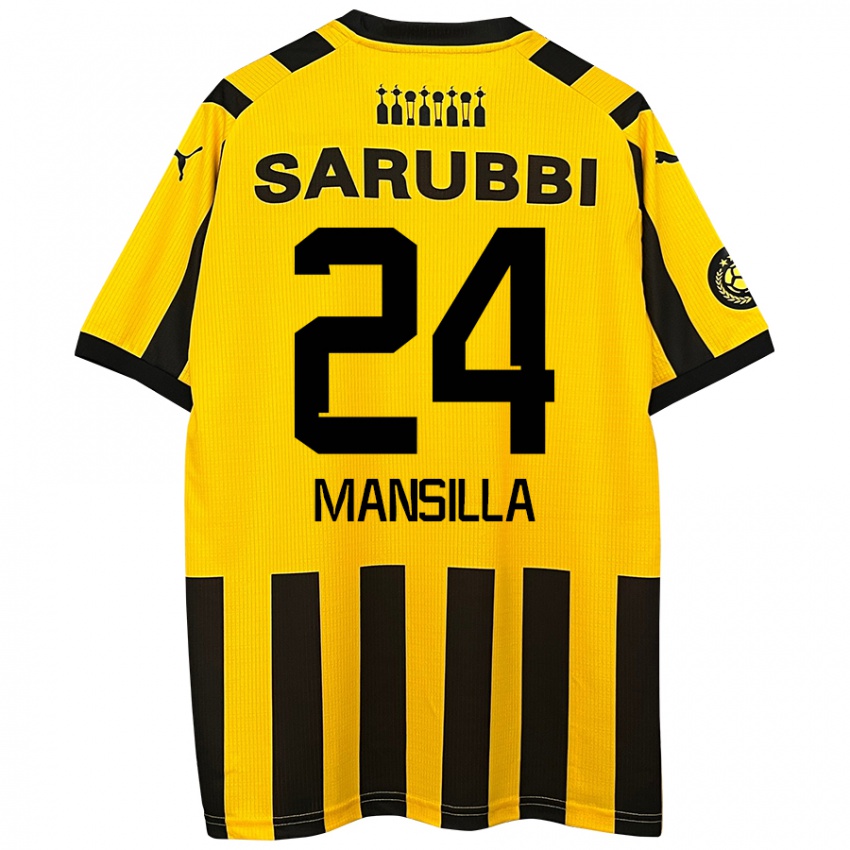 Kinderen Brian Mansilla #24 Geel Zwart Thuisshirt Thuistenue 2024/25 T-Shirt