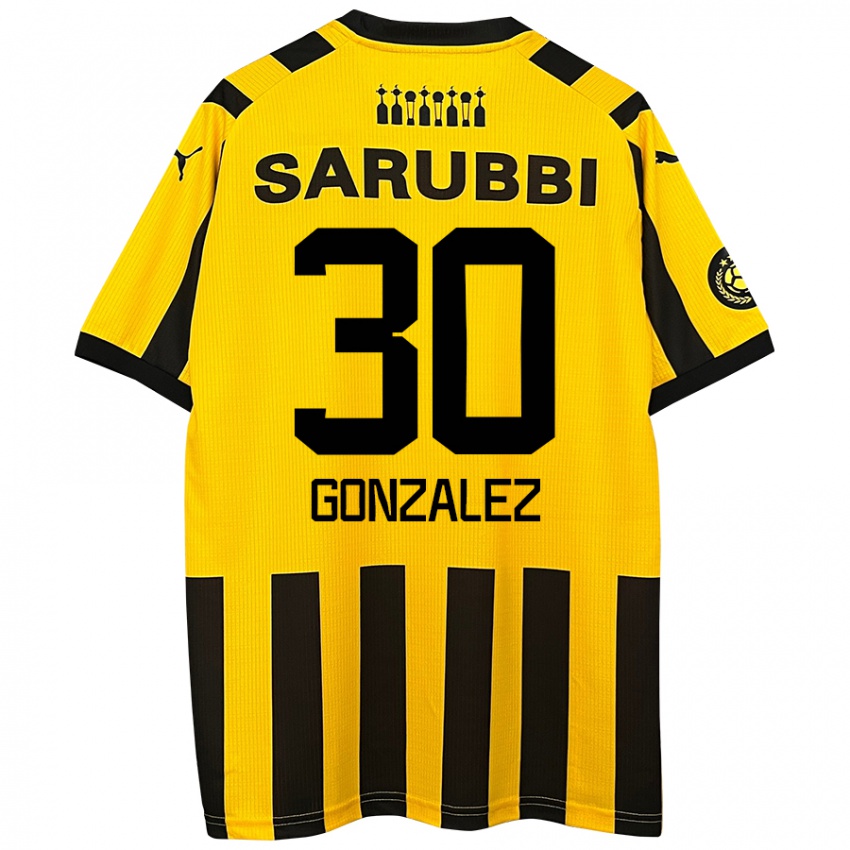 Kinderen Ángel González #30 Geel Zwart Thuisshirt Thuistenue 2024/25 T-Shirt