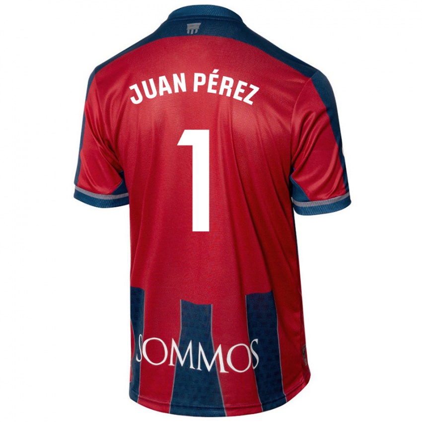 Kinderen Juan Pérez #1 Rood Blauw Thuisshirt Thuistenue 2024/25 T-Shirt