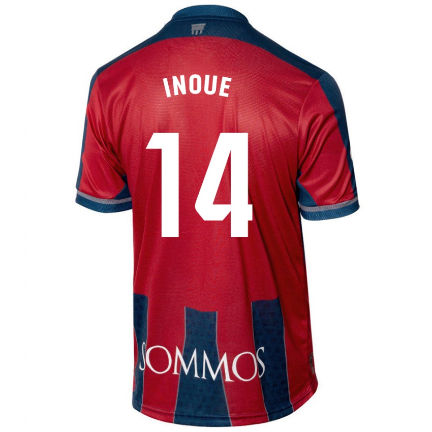 Kinderen Moe Inoue #14 Rood Blauw Thuisshirt Thuistenue 2024/25 T-Shirt