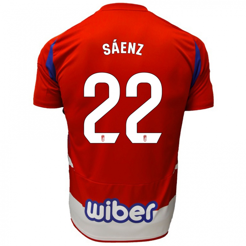 Kinderen Pablo Sáenz #22 Rood Wit Blauw Thuisshirt Thuistenue 2024/25 T-Shirt