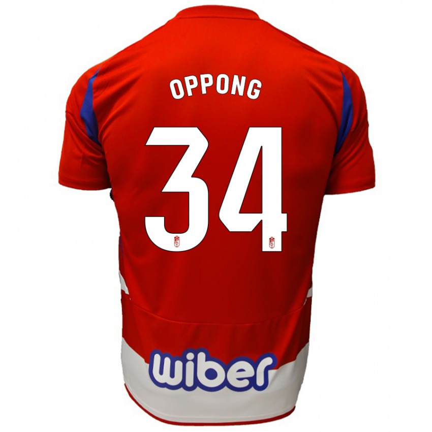 Kinderen Oscar Naasei Oppong #34 Rood Wit Blauw Thuisshirt Thuistenue 2024/25 T-Shirt