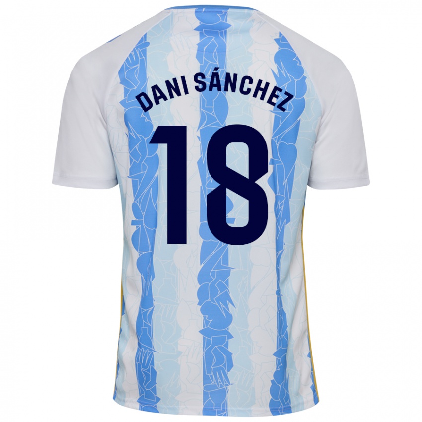 Kinderen Dani Sánchez #18 Wit Blauw Thuisshirt Thuistenue 2024/25 T-Shirt