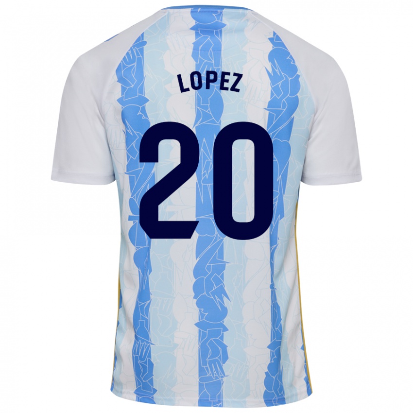 Kinderen Adri López #20 Wit Blauw Thuisshirt Thuistenue 2024/25 T-Shirt