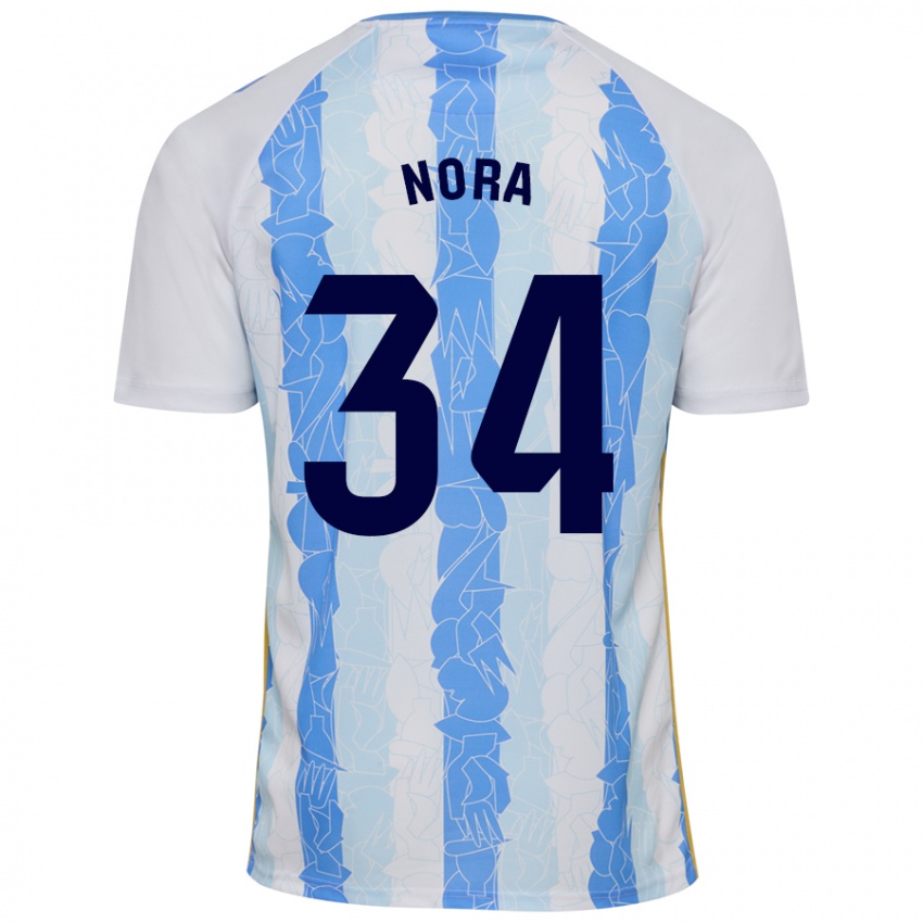 Kinderen Nora #34 Wit Blauw Thuisshirt Thuistenue 2024/25 T-Shirt