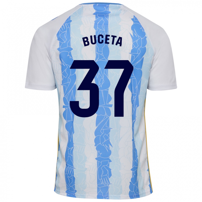 Kinderen Ana Buceta #37 Wit Blauw Thuisshirt Thuistenue 2024/25 T-Shirt