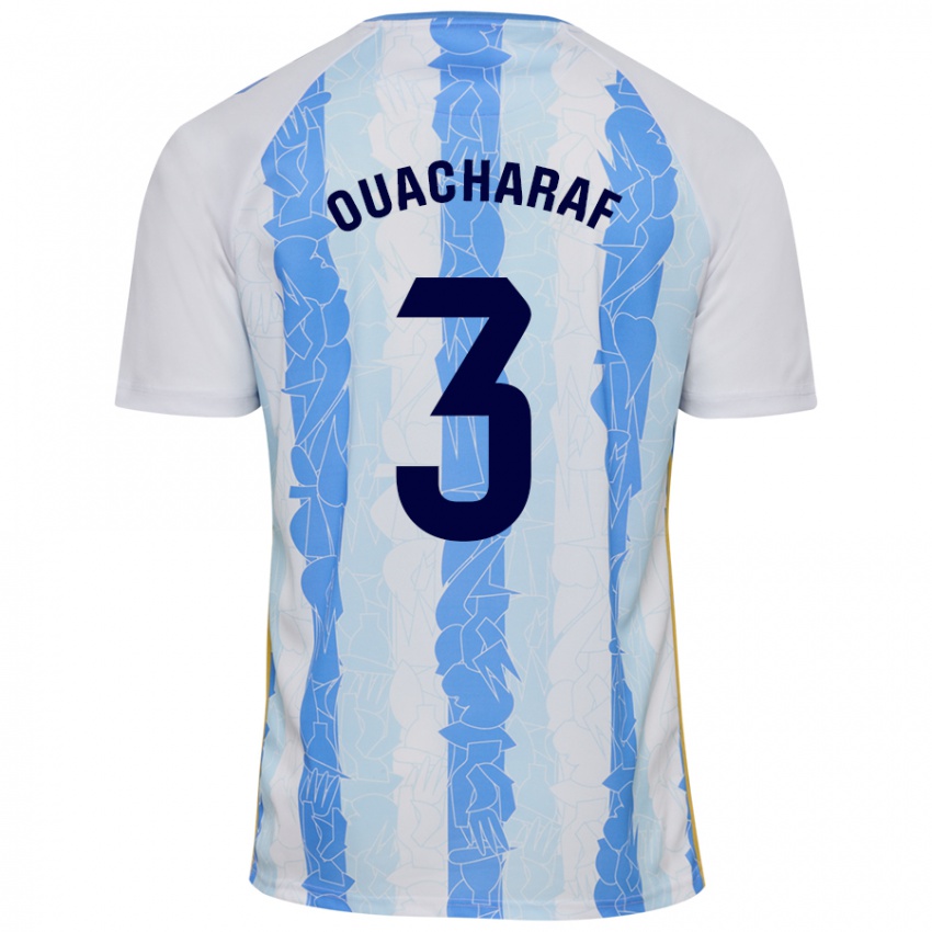 Kinderen Bilal Ouacharaf #3 Wit Blauw Thuisshirt Thuistenue 2024/25 T-Shirt