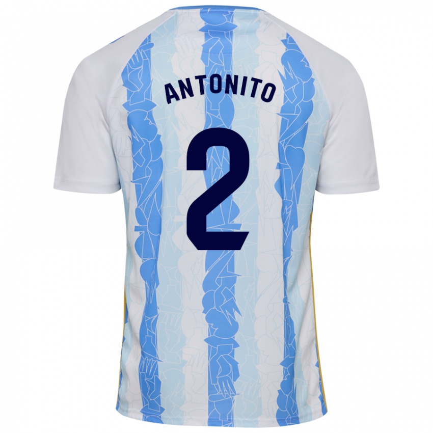 Kinderen Antoñito #2 Wit Blauw Thuisshirt Thuistenue 2024/25 T-Shirt