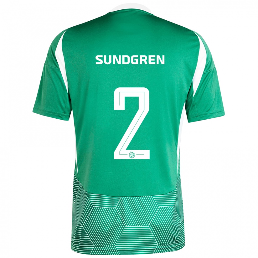 Kinderen Daniel Sundgren #2 Groen Wit Thuisshirt Thuistenue 2024/25 T-Shirt