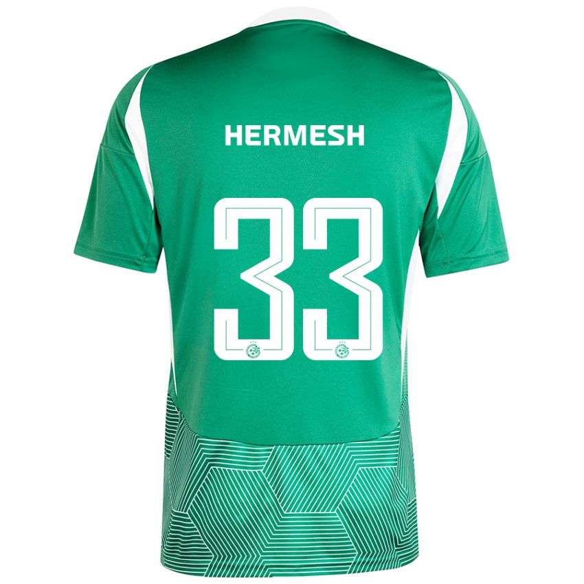 Kinderen Liam Hermesh #33 Groen Wit Thuisshirt Thuistenue 2024/25 T-Shirt