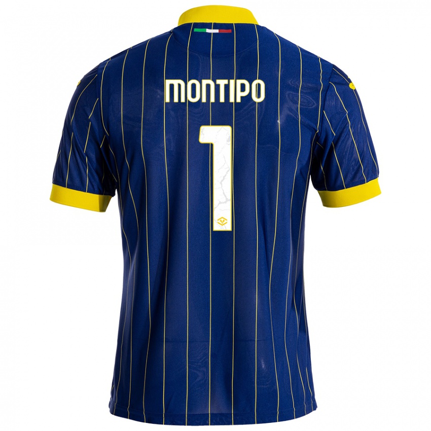 Kinderen Lorenzo Montipò #1 Blauw Geel Thuisshirt Thuistenue 2024/25 T-Shirt