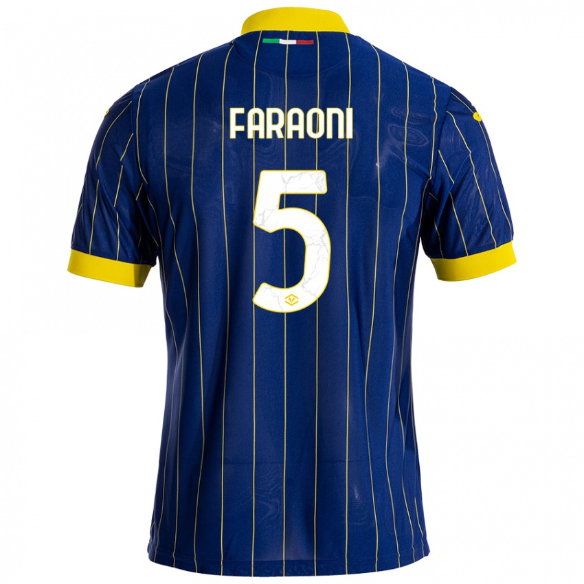 Kinderen Davide Faraoni #5 Blauw Geel Thuisshirt Thuistenue 2024/25 T-Shirt