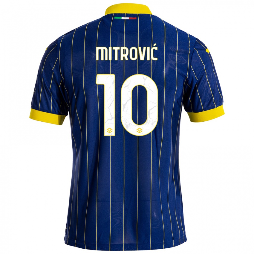 Kinderen Stefan Mitrović #10 Blauw Geel Thuisshirt Thuistenue 2024/25 T-Shirt