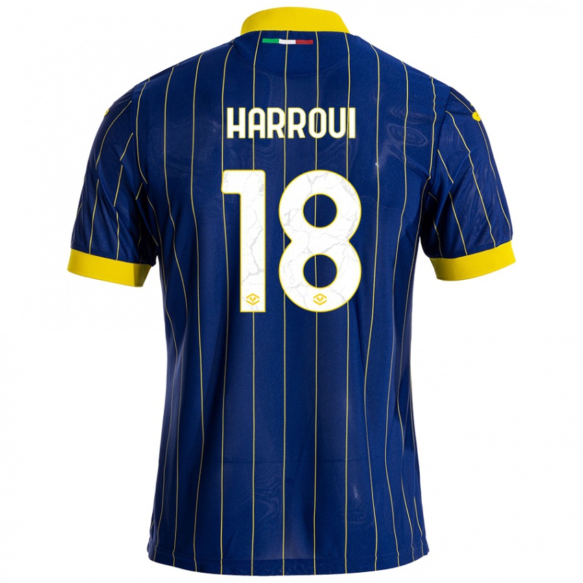 Kinderen Abdou Harroui #18 Blauw Geel Thuisshirt Thuistenue 2024/25 T-Shirt