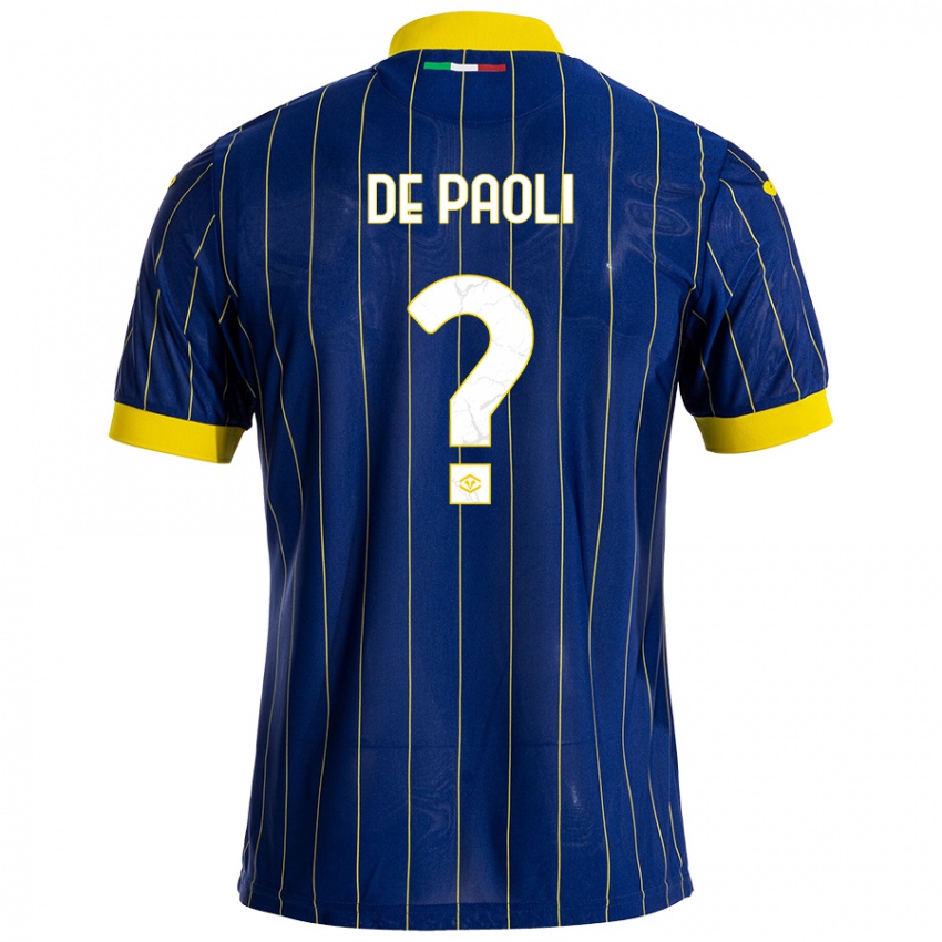 Kinderen Mirko De Paoli #0 Blauw Geel Thuisshirt Thuistenue 2024/25 T-Shirt