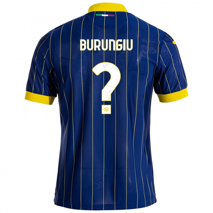 Kinderen Luca Burungiu #0 Blauw Geel Thuisshirt Thuistenue 2024/25 T-Shirt