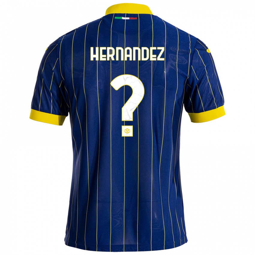 Kinderen Joaquin Hernandez #0 Blauw Geel Thuisshirt Thuistenue 2024/25 T-Shirt