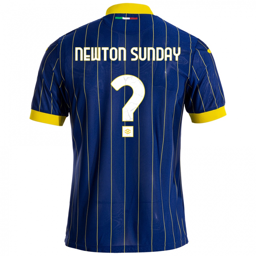 Kinderen Eloghosa Newton Sunday #0 Blauw Geel Thuisshirt Thuistenue 2024/25 T-Shirt