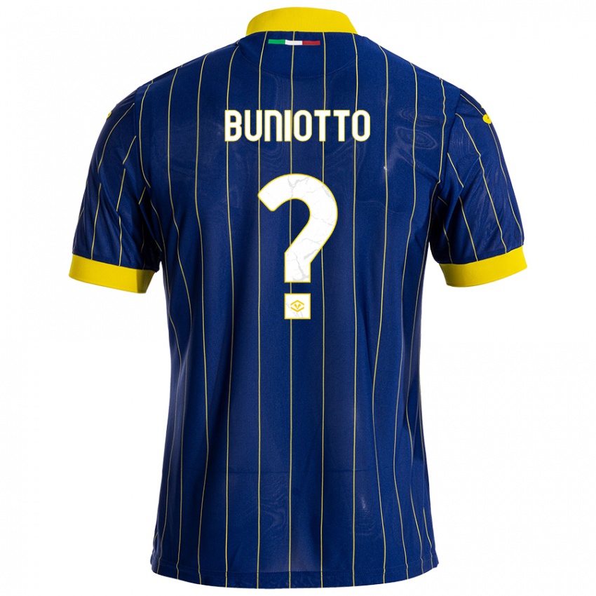 Kinderen Mattia Buniotto #0 Blauw Geel Thuisshirt Thuistenue 2024/25 T-Shirt