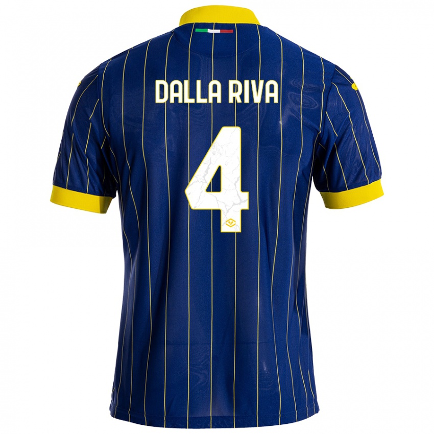 Kinderen Stefano Dalla Riva #4 Blauw Geel Thuisshirt Thuistenue 2024/25 T-Shirt