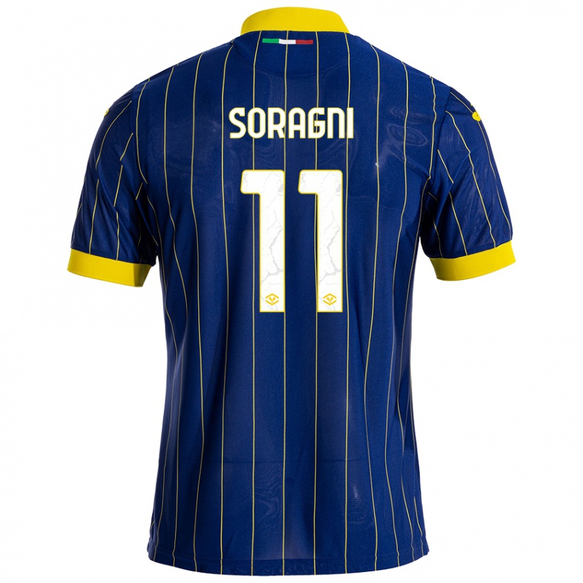 Kinderen Alberto Soragni #11 Blauw Geel Thuisshirt Thuistenue 2024/25 T-Shirt