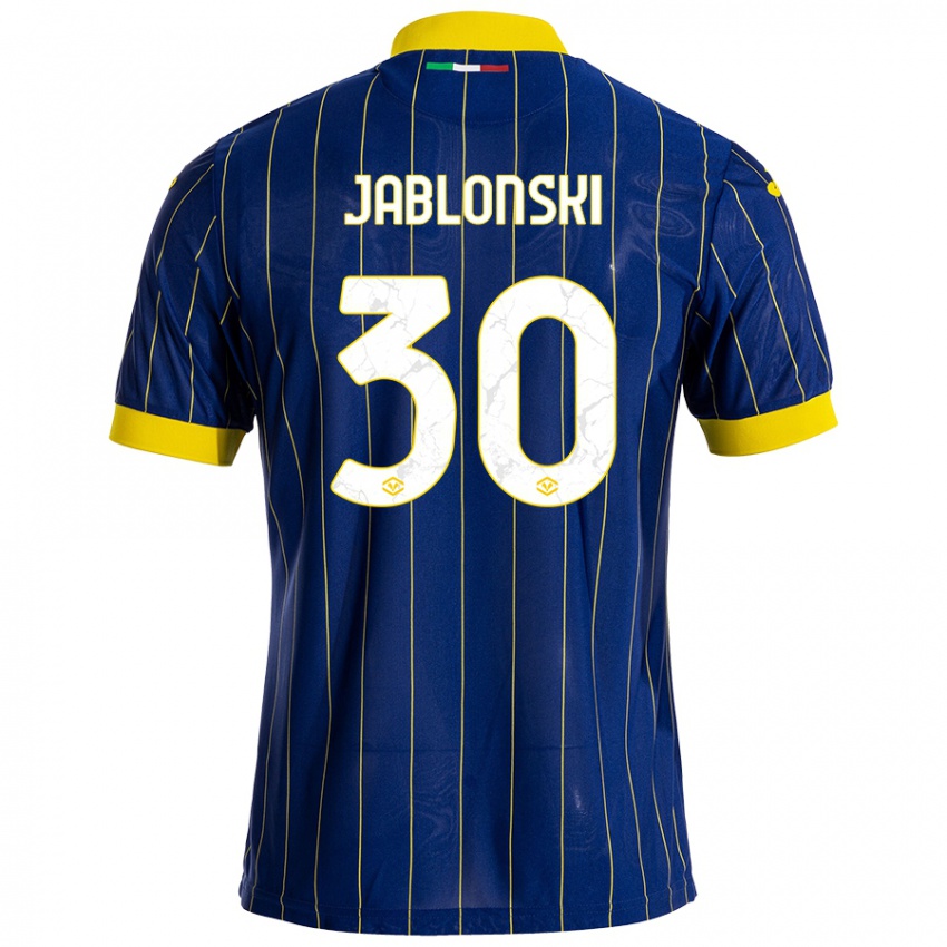 Kinderen Darvin Jablonski #30 Blauw Geel Thuisshirt Thuistenue 2024/25 T-Shirt