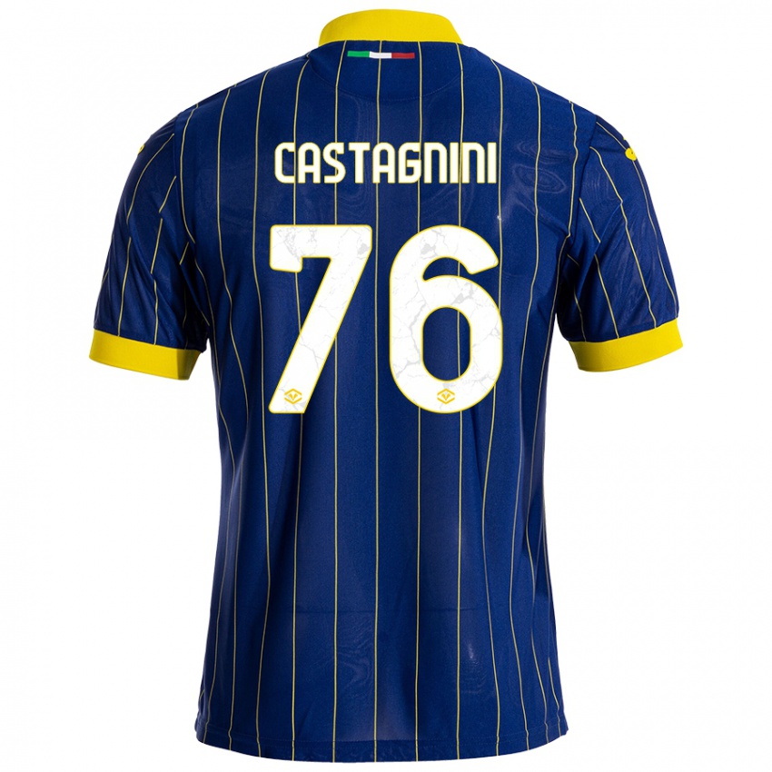 Kinderen Mirko Castagnini #76 Blauw Geel Thuisshirt Thuistenue 2024/25 T-Shirt