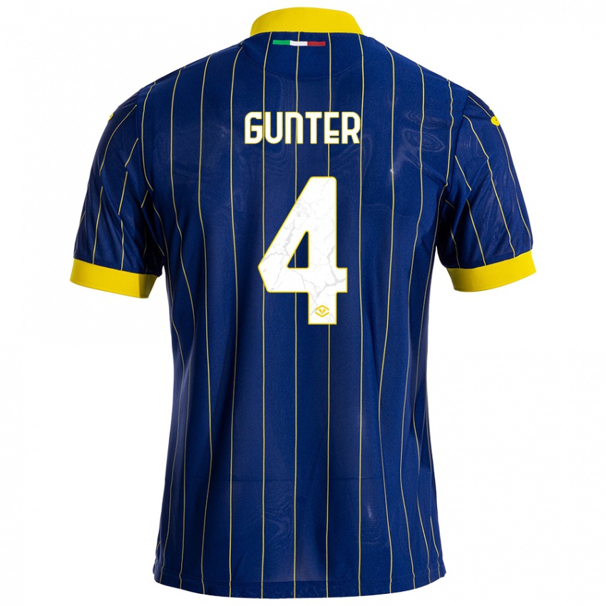 Kinderen Koray Günter #4 Blauw Geel Thuisshirt Thuistenue 2024/25 T-Shirt