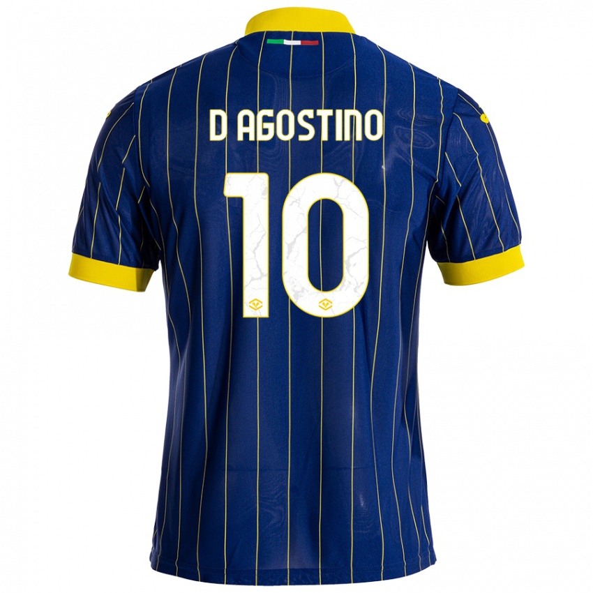 Kinderen Samuele D'agostino #10 Blauw Geel Thuisshirt Thuistenue 2024/25 T-Shirt