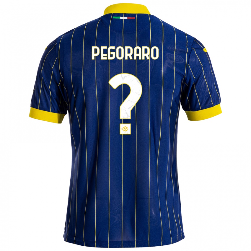 Kinderen Leonardo Pegoraro #0 Blauw Geel Thuisshirt Thuistenue 2024/25 T-Shirt