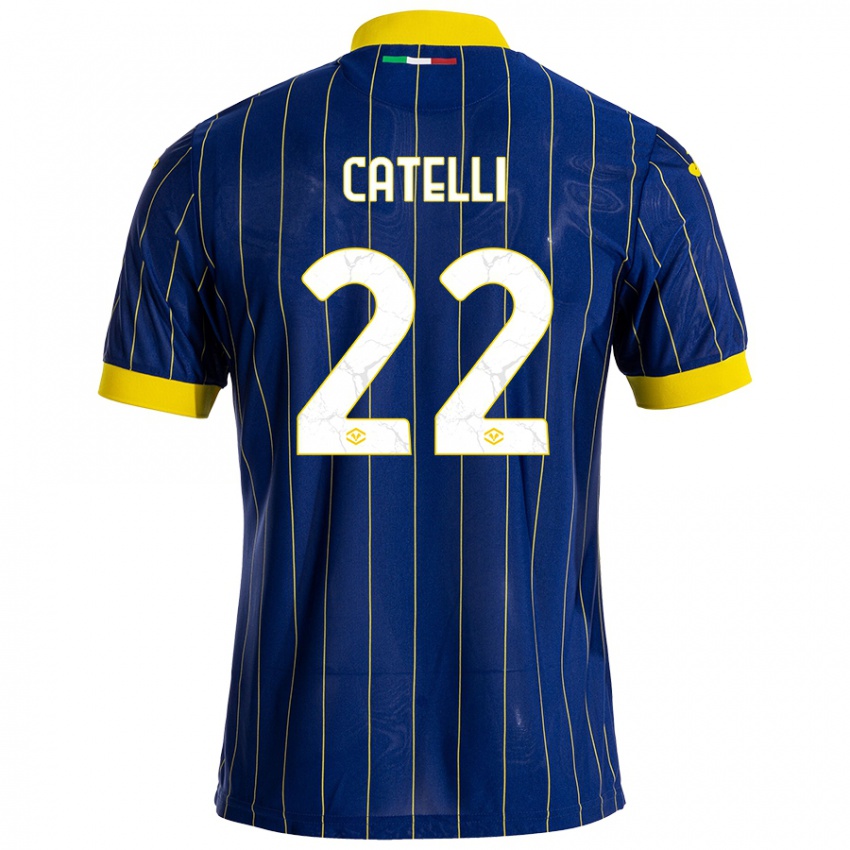 Kinderen Anna Catelli #22 Blauw Geel Thuisshirt Thuistenue 2024/25 T-Shirt