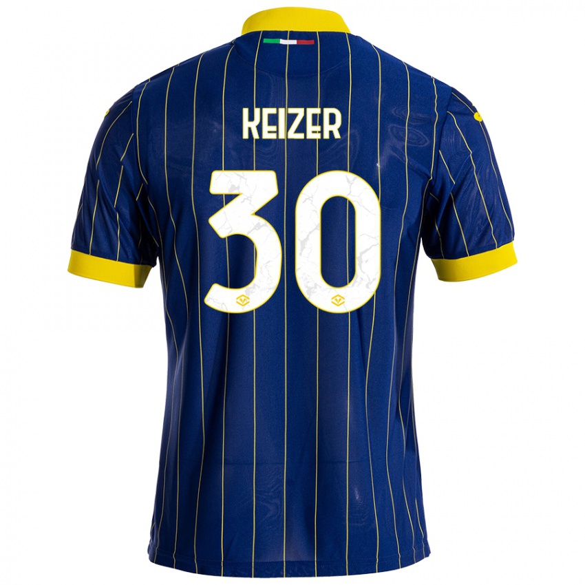 Kinderen Fanny Keizer #30 Blauw Geel Thuisshirt Thuistenue 2024/25 T-Shirt