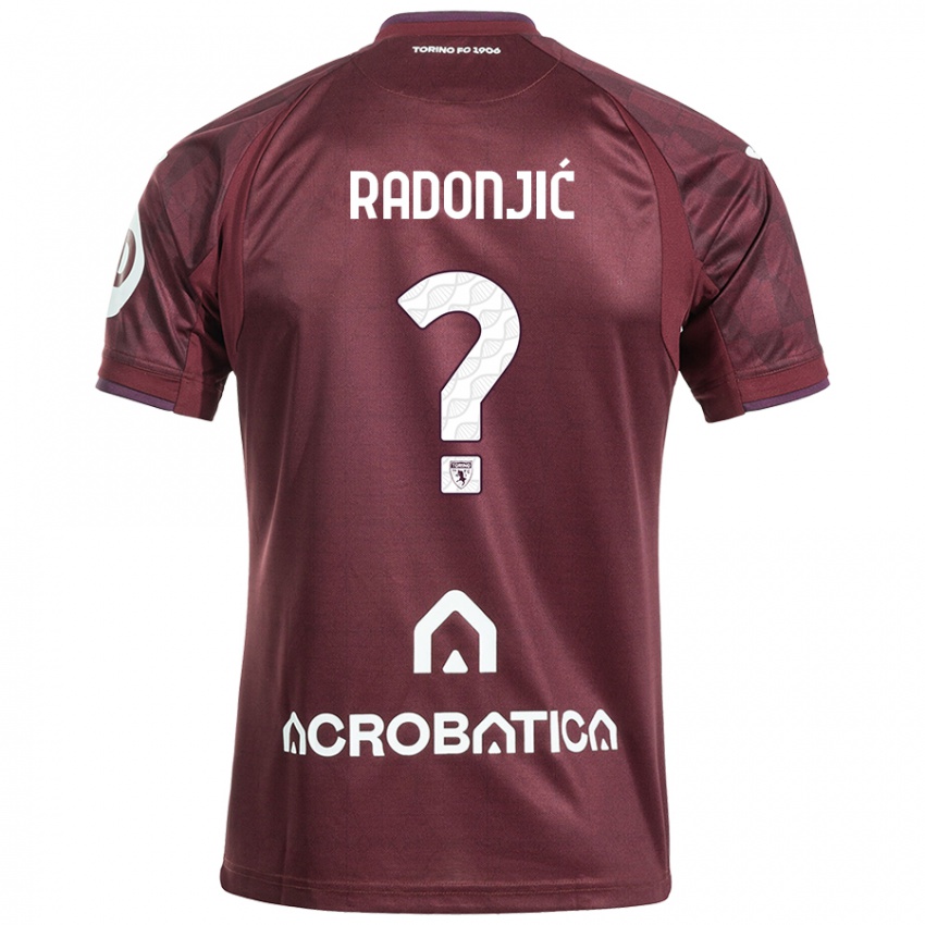 Kinderen Nemanja Radonjic #0 Kastanjebruin Wit Thuisshirt Thuistenue 2024/25 T-Shirt