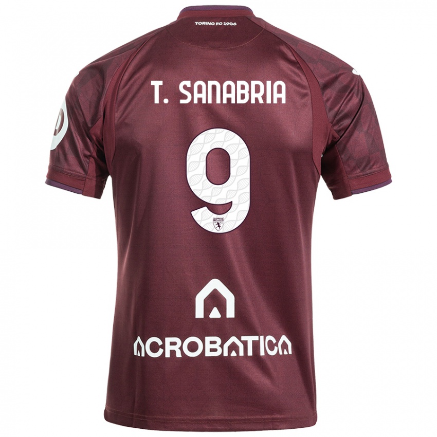 Kinderen Antonio Sanabria #9 Kastanjebruin Wit Thuisshirt Thuistenue 2024/25 T-Shirt