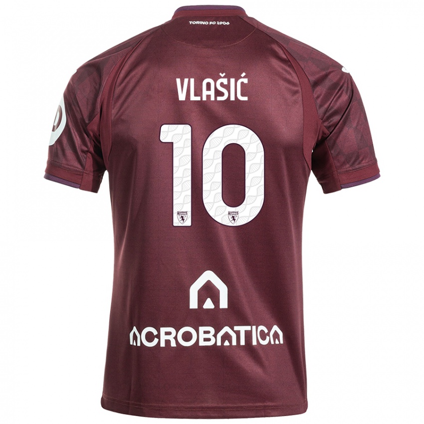 Kinderen Nikola Vlasic #10 Kastanjebruin Wit Thuisshirt Thuistenue 2024/25 T-Shirt