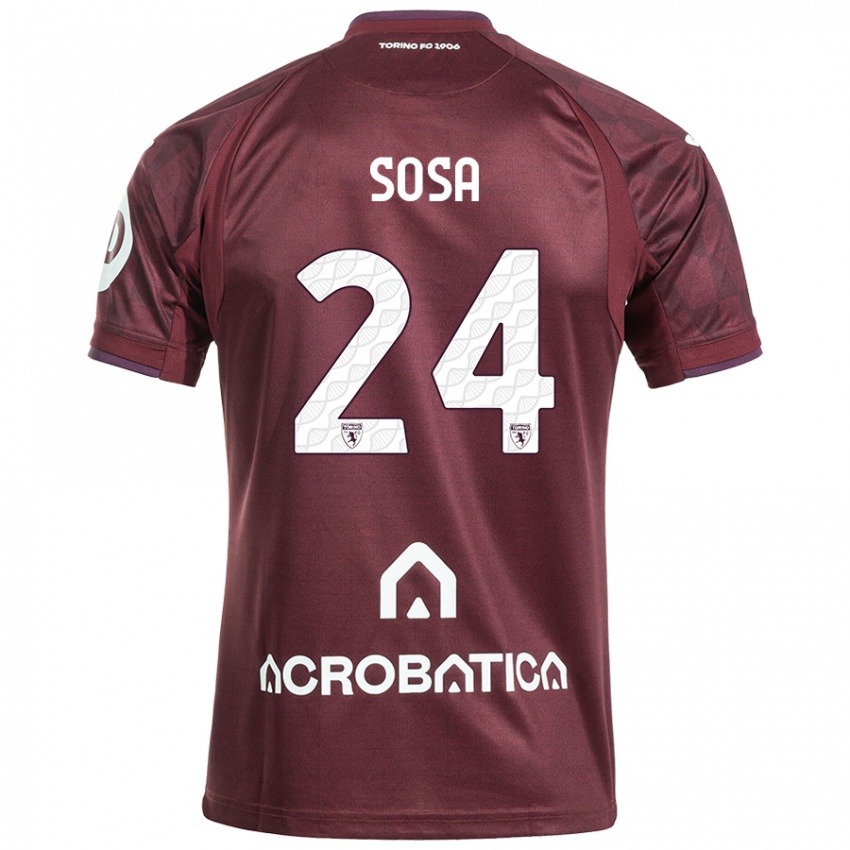 Kinderen Borna Sosa #24 Kastanjebruin Wit Thuisshirt Thuistenue 2024/25 T-Shirt