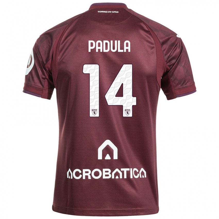 Kinderen Cristian Padula #14 Kastanjebruin Wit Thuisshirt Thuistenue 2024/25 T-Shirt