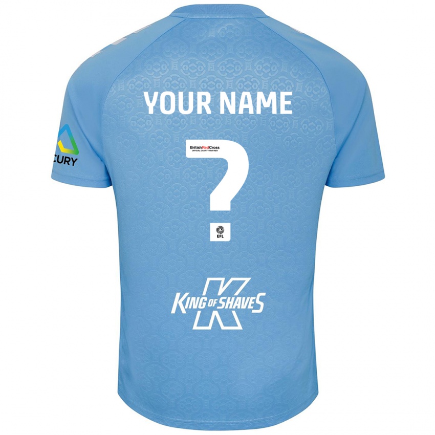 Kinderen Uw Naam #0 Blauw Wit Thuisshirt Thuistenue 2024/25 T-Shirt