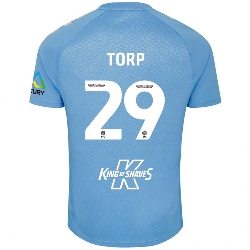 Kinderen Victor Torp #29 Blauw Wit Thuisshirt Thuistenue 2024/25 T-Shirt