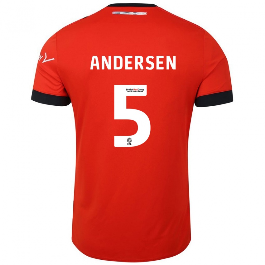 Kinderen Mads Andersen #5 Oranje Zwart Thuisshirt Thuistenue 2024/25 T-Shirt